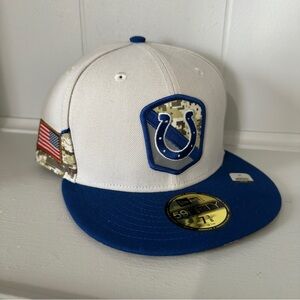 NEW ERA 59Fifty Indianapolis Colts Salute To Service Fitted Hat Cap Size 7 3/8